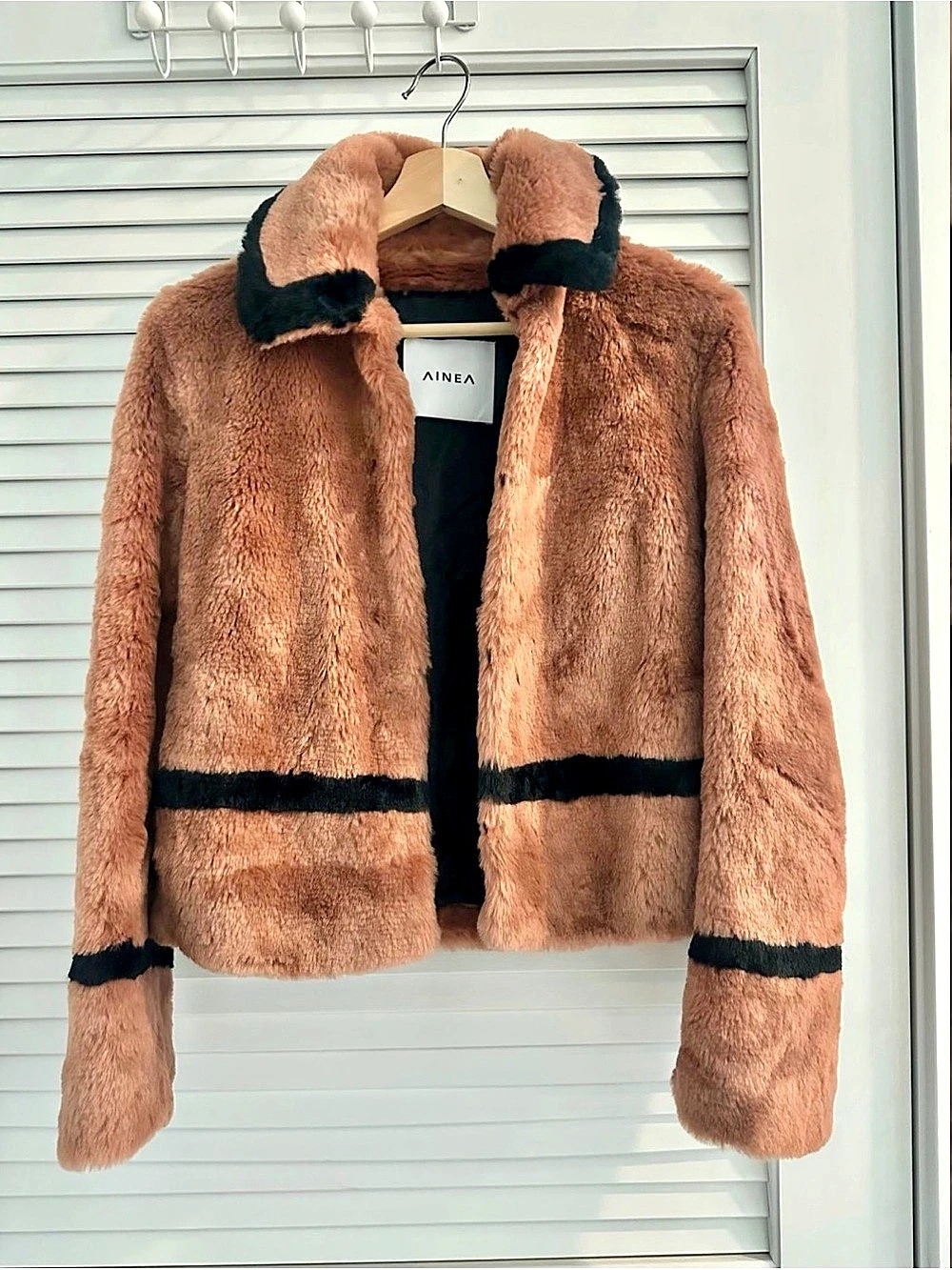 Ainea Brown Faux Fur Teddy Jacket Like New